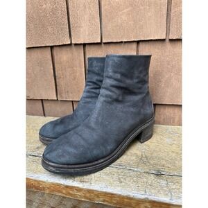 Marsèll Waxed Leather Black Women's Ankle Boots Size 39